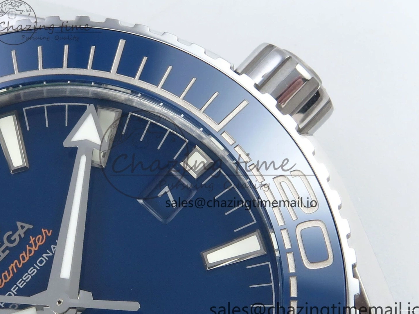 0425 Neat Seamaster Planet Ocean 600M 43.5mm SS SCF 1:1 Best Edition Blue Dial on SS Bracelet A8900 Super Clone 7684